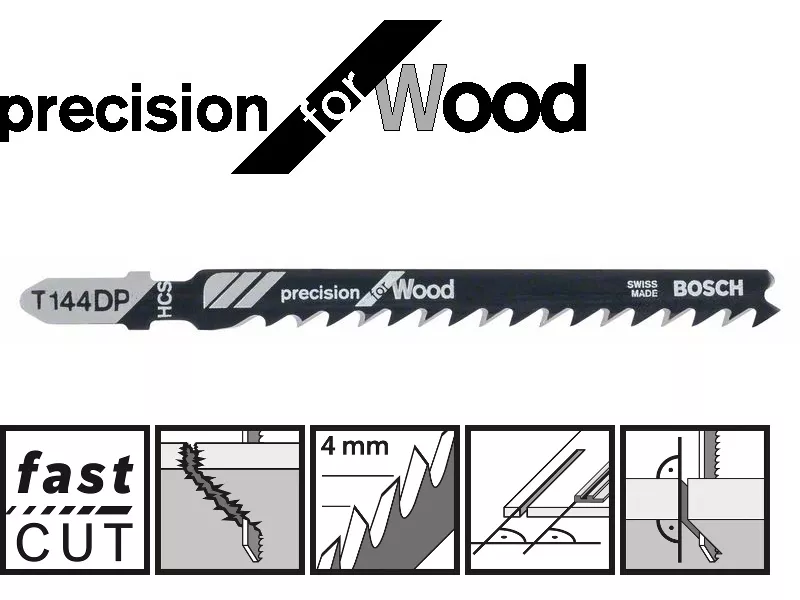 Lame scie-sauteuse T 144 DP precision for wood coupe droite rapide